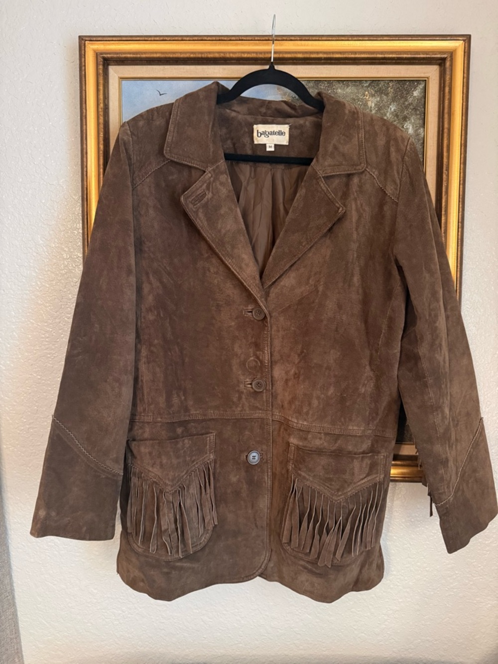 Vintage Brown Suede Fringe Jacket